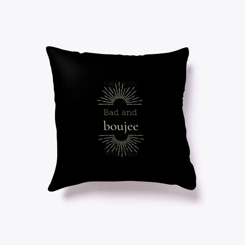 Bad and boujee pillow, black