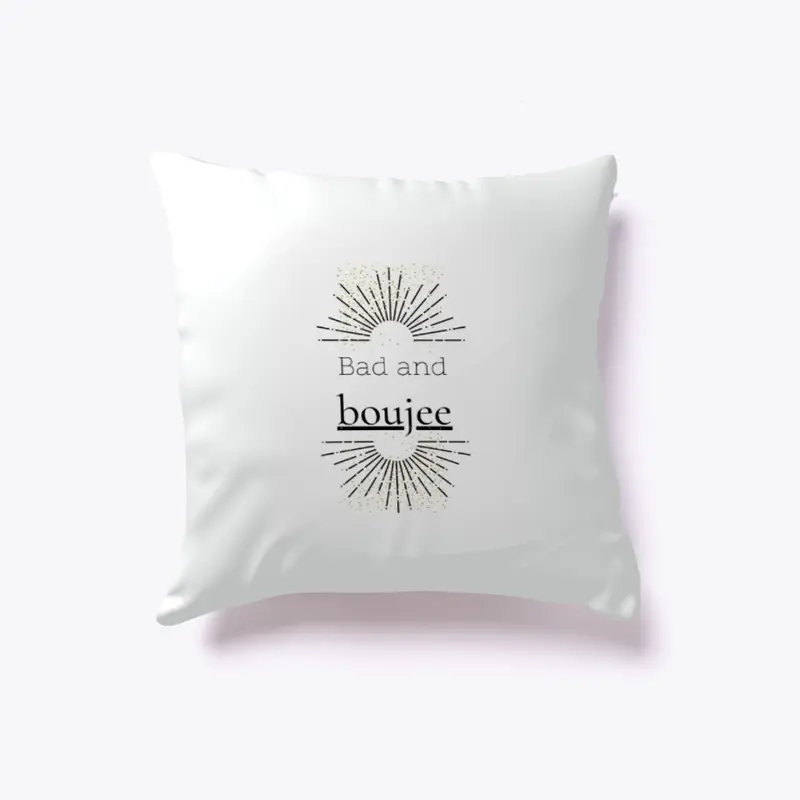 Bad and boujee pillow, white